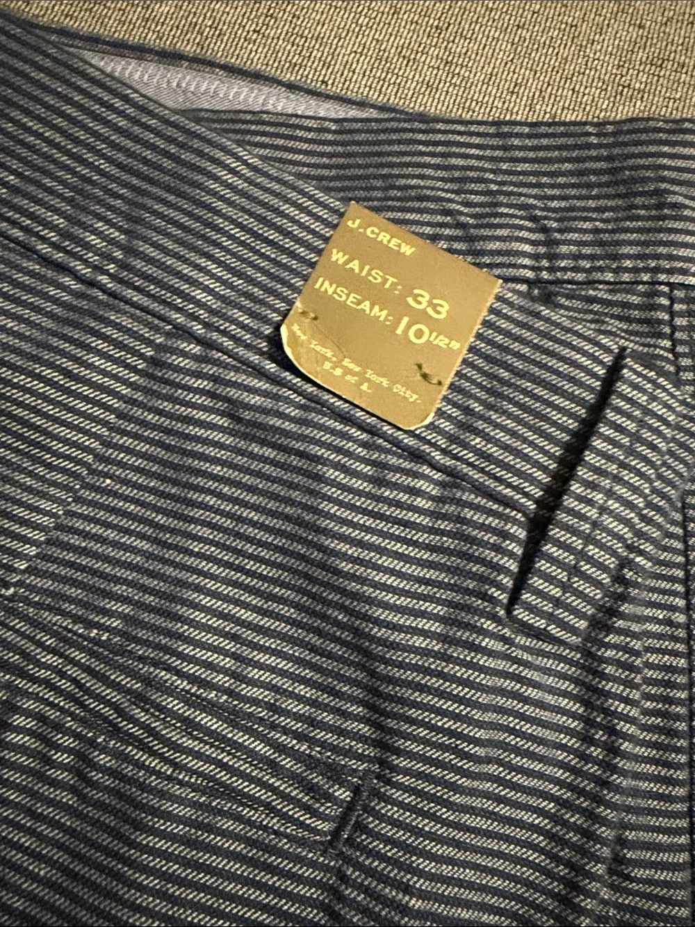 J. Crew Navy and White Striped Chino Shorts